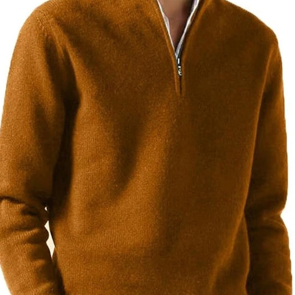 J. Crew Men's Tan Zip-Up Sweater